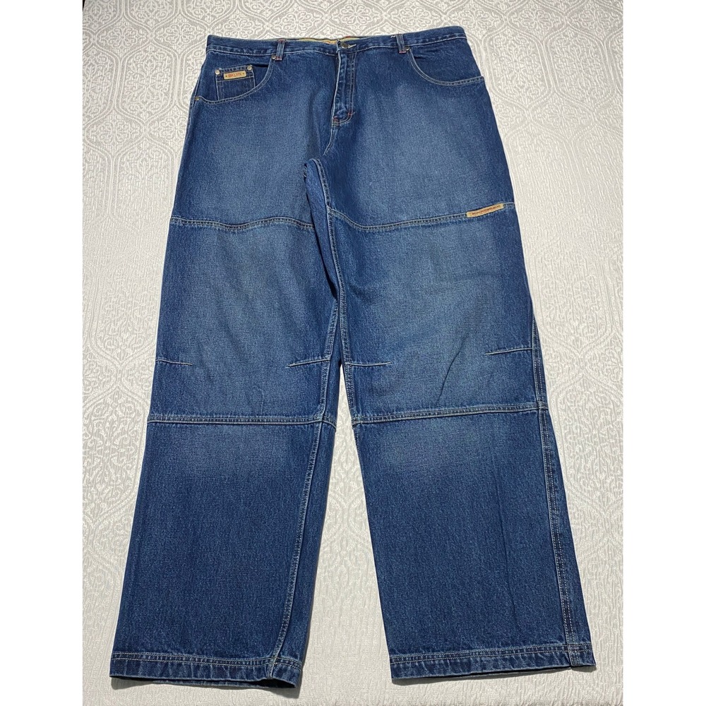 Vintage Brooklyn Xpress Jeans Men's 40x34 Blue Wide Leg‎ Carpenter Denim Y2K